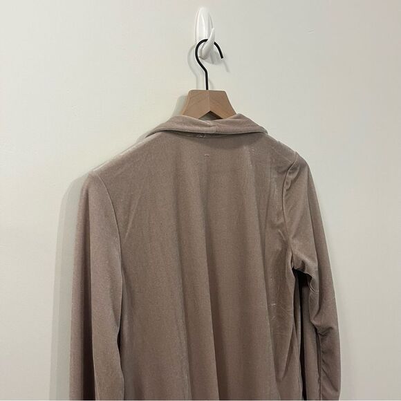Soft Surroundings Velvet Open Front Cardigan Sand Colored Small - Picture 5 of 10